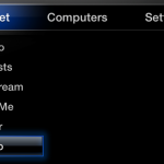 Apple TV: Internet radio menu Apple TV menu with Internet Radio selected